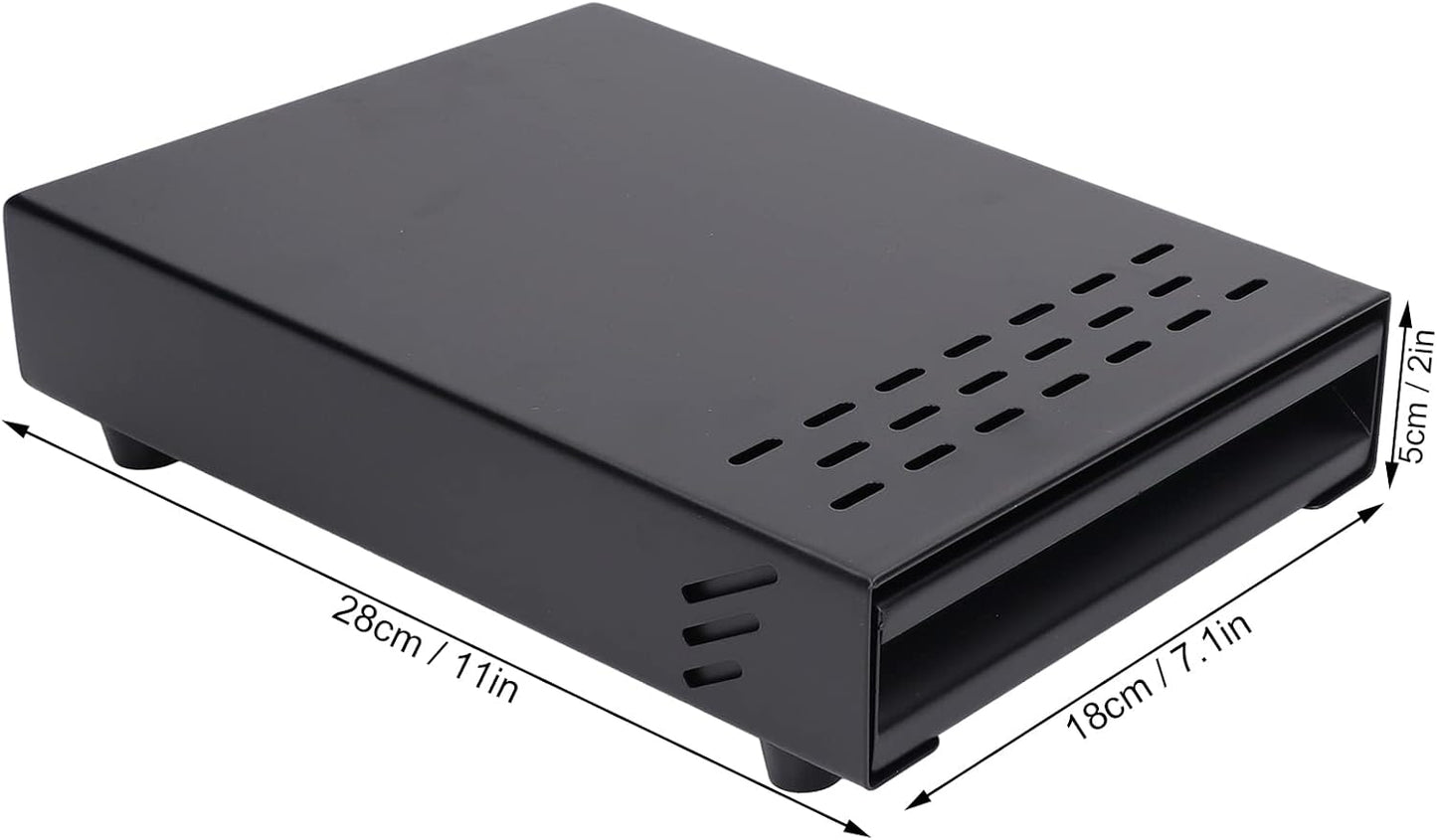 Coffee Knock Box Drawer, Stainless Steel Thickened Coffee Machine Grinder Discarded Coffee Grounds Coffee Powder for Coffee Shop Restaurant Home Bar, 7.1 x 11 x 2 in (Black)