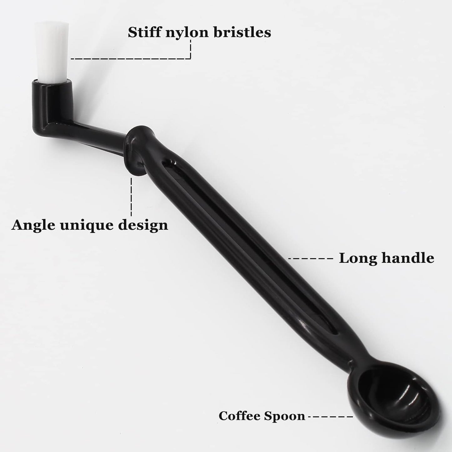 Coffee Grinder Cleaning Brush, Espresso Machine Brush Kit Wood Handle & Natural Bristles Wood Dusting Espresso Brush Set with Spoon for Bean Grain Coffee Tool (Pack of 4)