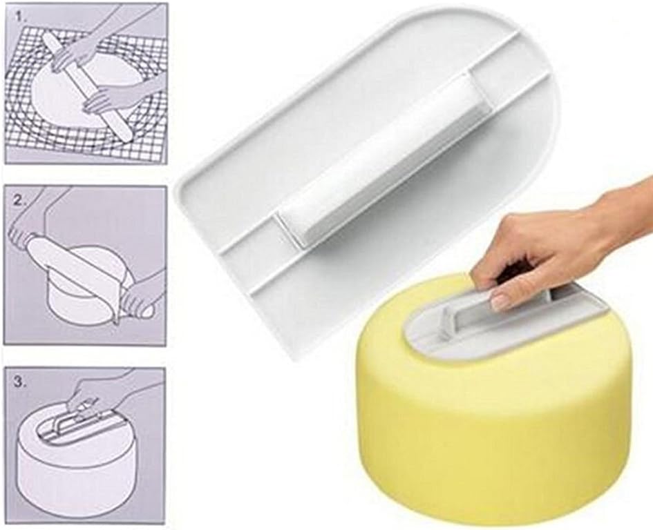 AKOAK 2 PCS Fondant Smoothing Tool Cake Decorate Smoother Polisher 14.5 x 8cm