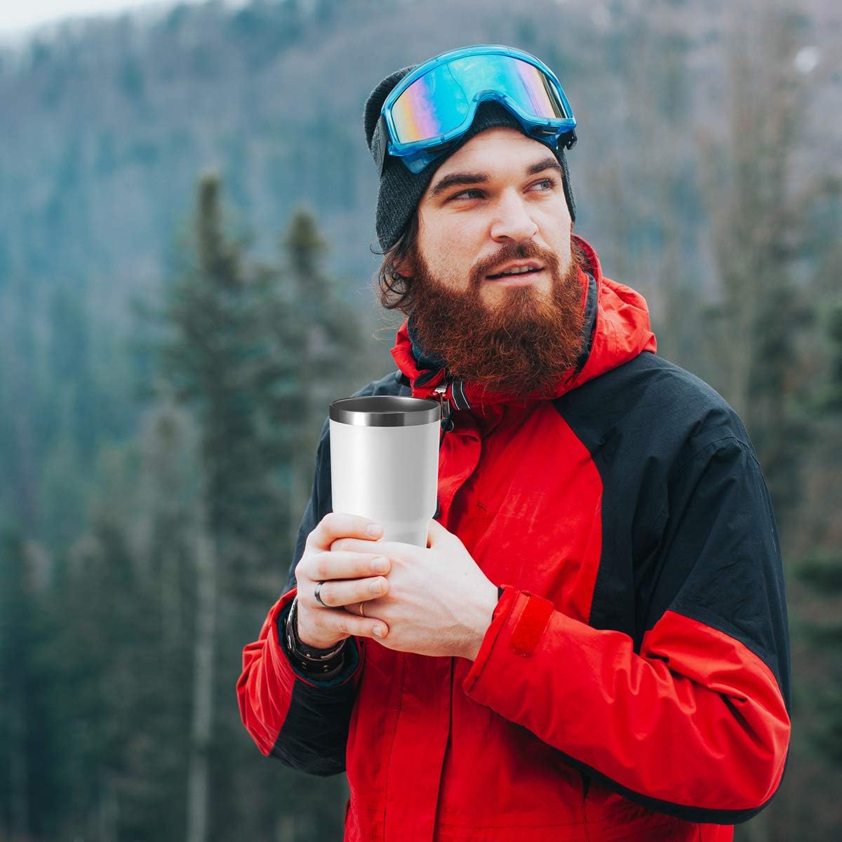 HASLE OUTFITTERS 30oz Stainless Steel Tumbler, Double Wall Vacuum Insulated Travel Mug Tumbler, Durable Insulated Coffee Mug, Gift Box Set (White, 8)