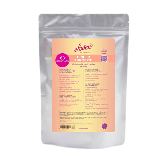 Eleven TLC, Radiant Beauty Bovine Collagen Peptides Drink Mix, Ashwagandha, Hydrolyzed Collagen, Bee Pollen, Vanilla Protein Powder, Dairy Free, Superfood Lattes, Wellness Hydration Mix, 63 Servings
