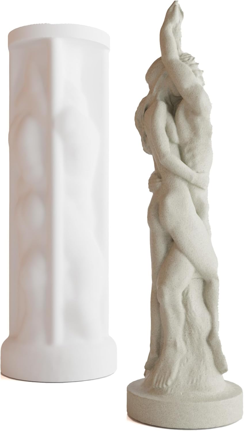 Couple Resin Mold Couple Portrait Silicone Wave Spiral Candle Mold - Silicone Resin Casting Molds for Candle & Resin & Soap Craft Supplies