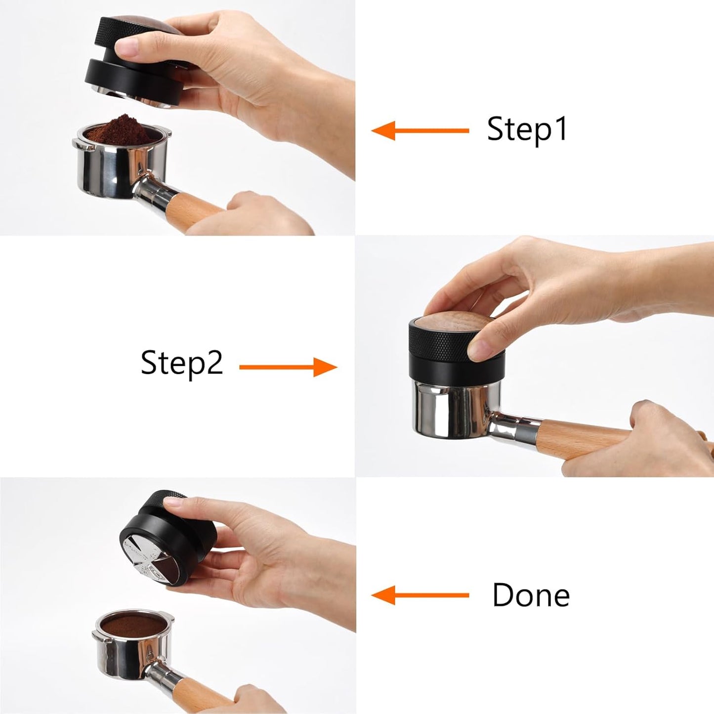 51mm Coffee Distributor and Tamper, Dual Head Espresso Tool with Adjustable Depth - Professional Coffee Leveler and Hand Tamper for 51mm Portafilters, Barista-Grade Espresso Accessory (51mm)