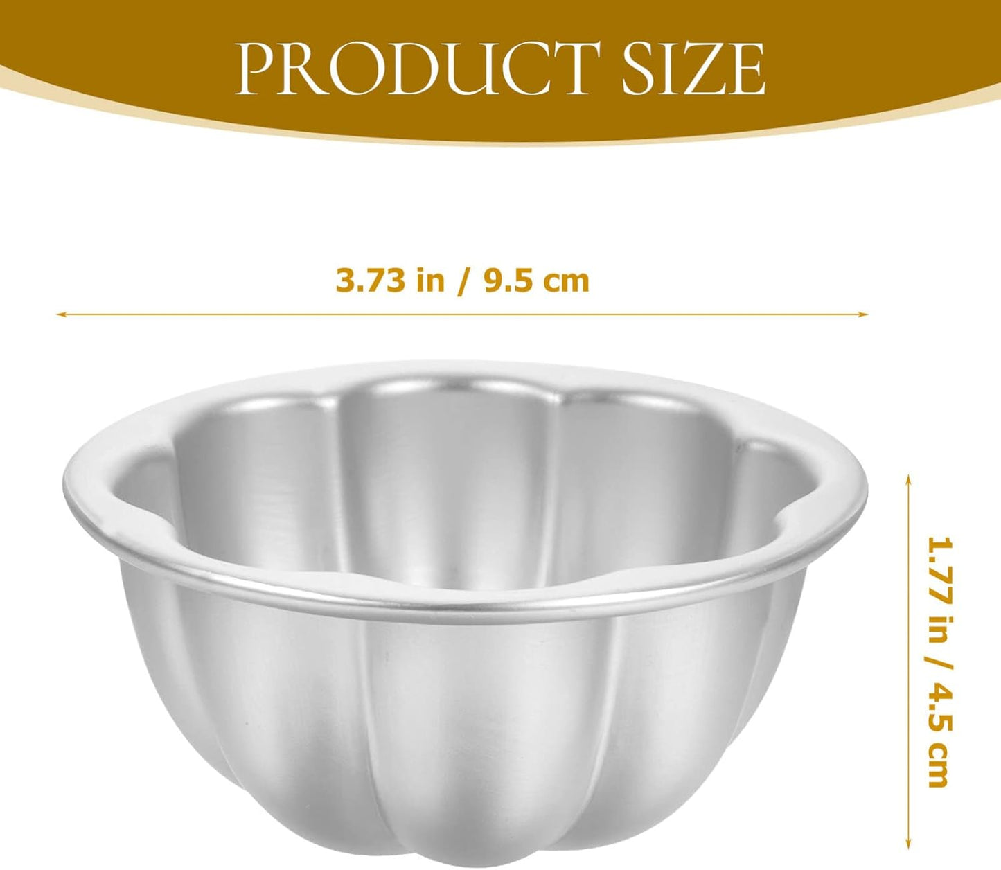 6pcs Egg Tart Molds Muffin Tin Pans Mini Single Cupcake Baking Molds Flower Shaped Aluminum Alloy Pudding Cups for Kitchen Cooking 9.5cm Cake Stencil