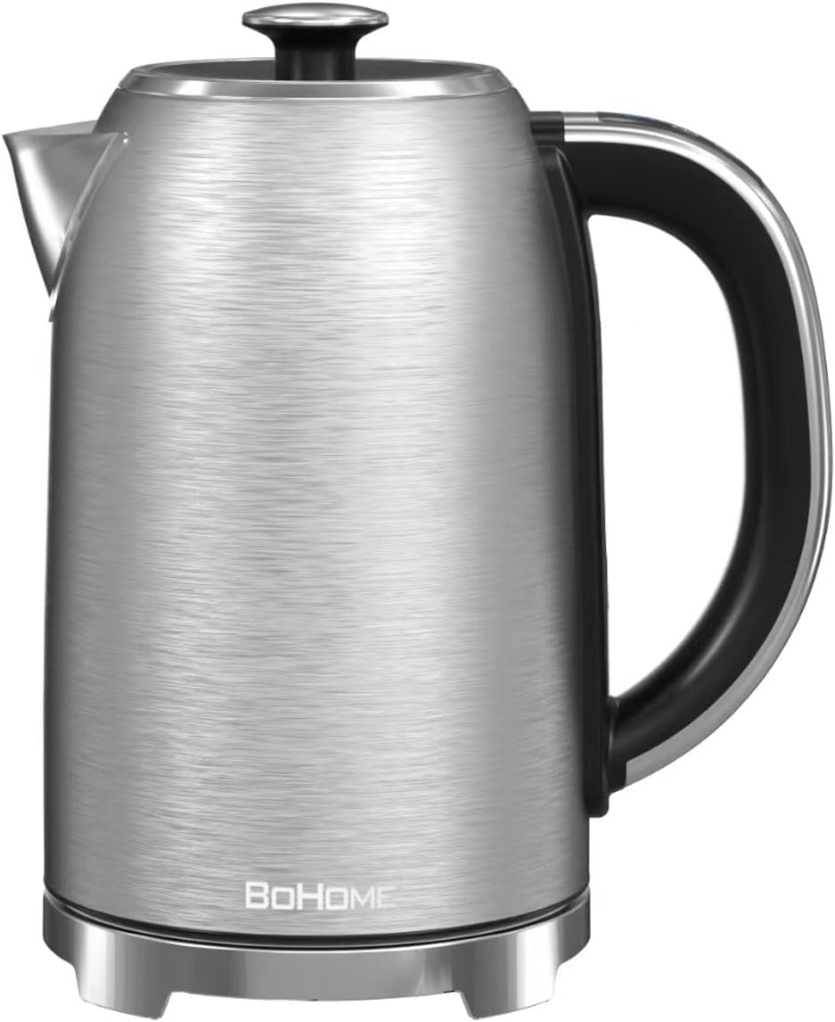 Electric Kettle, 1.7L/1500W, Stainless Steel, Digital Touch Panel, Keep Warm Function, Auto Shutoff, BPA-Free, Hot Water Kettle for Coffee & Tea, No Plastic Contact with Water
