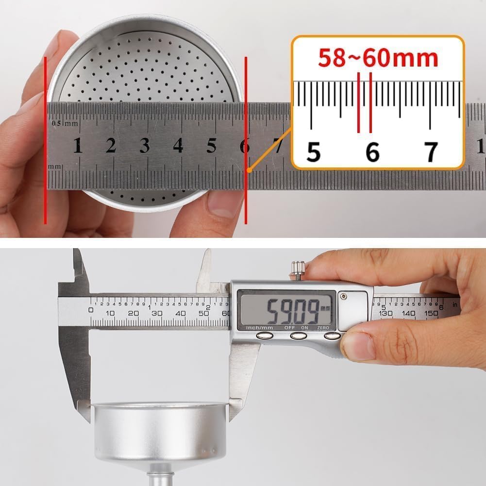 watchget Moka Pot Dosing Funnel - 54mm Espresso Coffee Dosing Ring, Plastic Powder Receiver and Distribution Tool for 3-Cup Moka Express Pot, Black