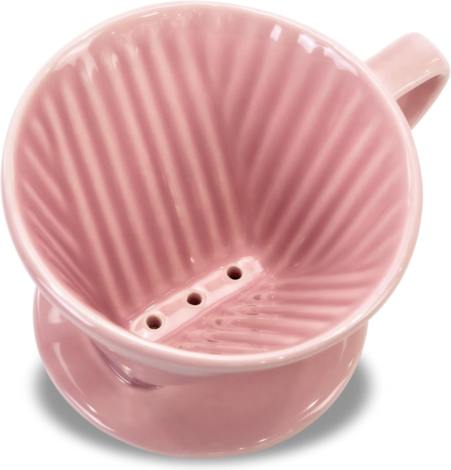 Pour Over Ceramic - Coffee Dripper Ceramic Coffee Maker with 3 Holes Flat Bottom, Porcelain Slow Filter Cone for Travel, Camping, Office, Home, Coffee Maker Brew