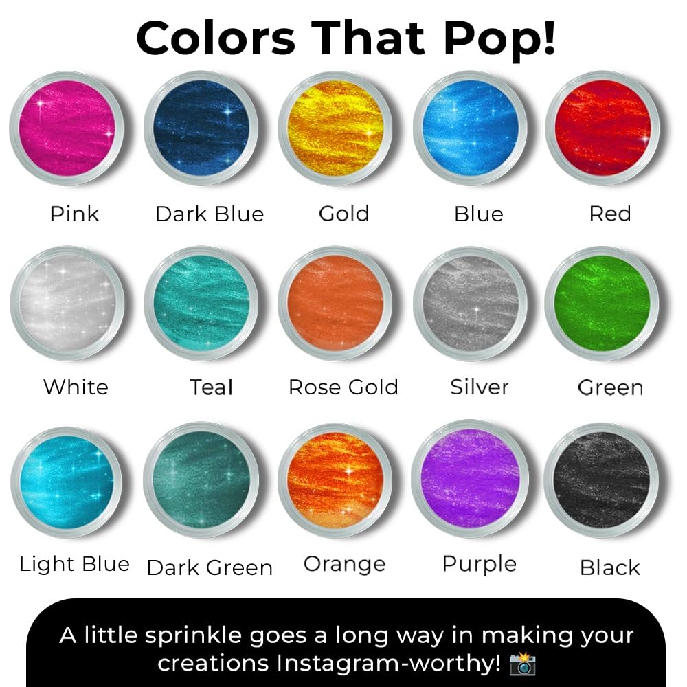 Bulk (20g) White Luster Dust Edible Glitter for Cocktails | Premium Edible White Luster Dust for Cake Decorations - White Edible Glitter for Drinks Cupcakes Cookies Cakes Food Paint