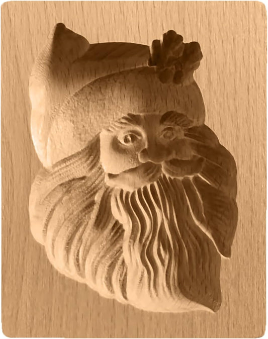 Wooden Cookie Biscuit Mold, 3D Baking Mold, Embossing Craft Decorating Baking Tool, Suitable for Halloween Thanksgiving Christmas Kitchen DIY (Old Man 10 * 8 * 2)