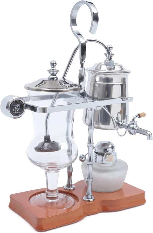 Family Balance Siphon Syphon Coffee Maker Siphon Brewer, Elegant Retro-Style Design Sliver (Sliver)
