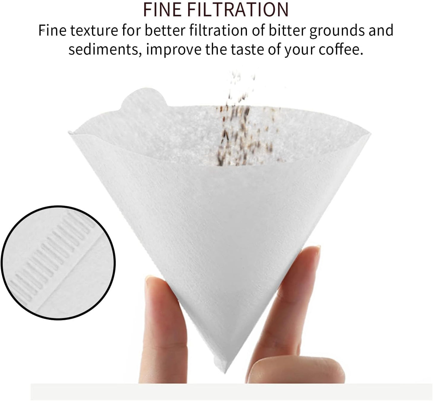 Coffee Filters, Size 02 White Cone Filters, 200 Count Disposable Natural Paper Filters 2-4 Cup, 02 Cone For Pour Over and Drip Coffee Maker