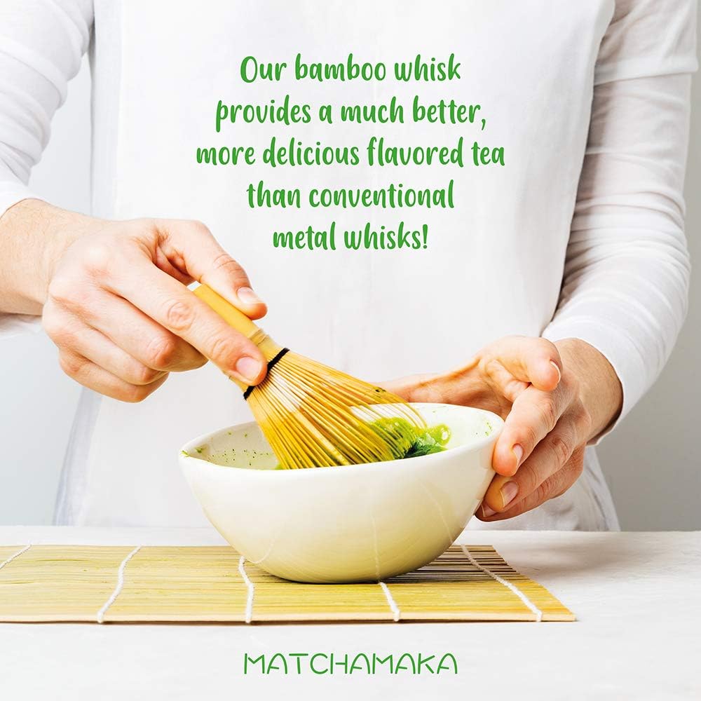Whisk - Natural Bamboo - MATCHAMAKA 80 Prong Chasen - Traditional Japanese Bamboo Matcha Whisk - Matcha Ceremonial Powder whisk- The Perfect Matcha Green Tea Ceremony Whisk