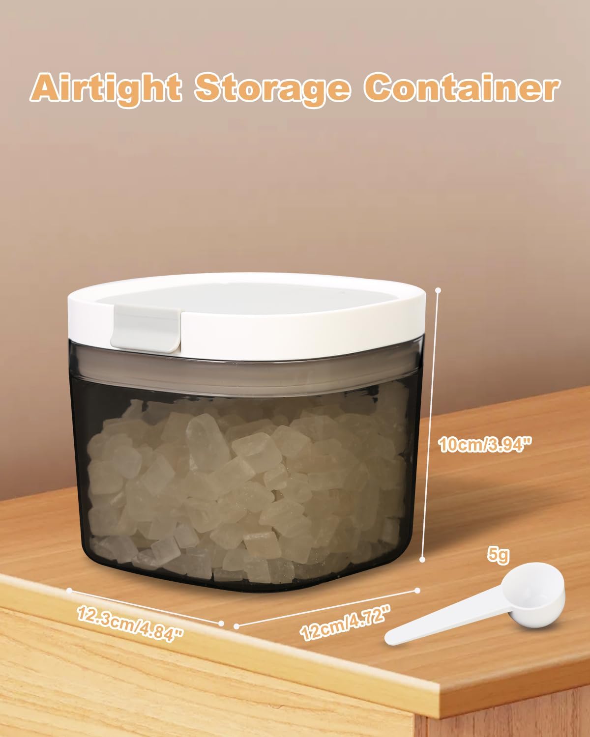 Airtight Coffee Storage Container with Magnetic Scoop, 0.7 Qt Coffee Bean and Ground Coffee Canister, Durable, Keeps Coffee Fresh & Dry, Easy to Clean