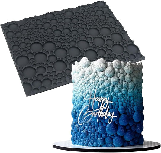 mostsom Silicone Lace Cake Mold for Fondant & Chocolate,Embossing Round Bubble Decorating - Reusable Baking Tools for Cupcakes, Cookies, Cake Decorations (F_ Round Bubble)