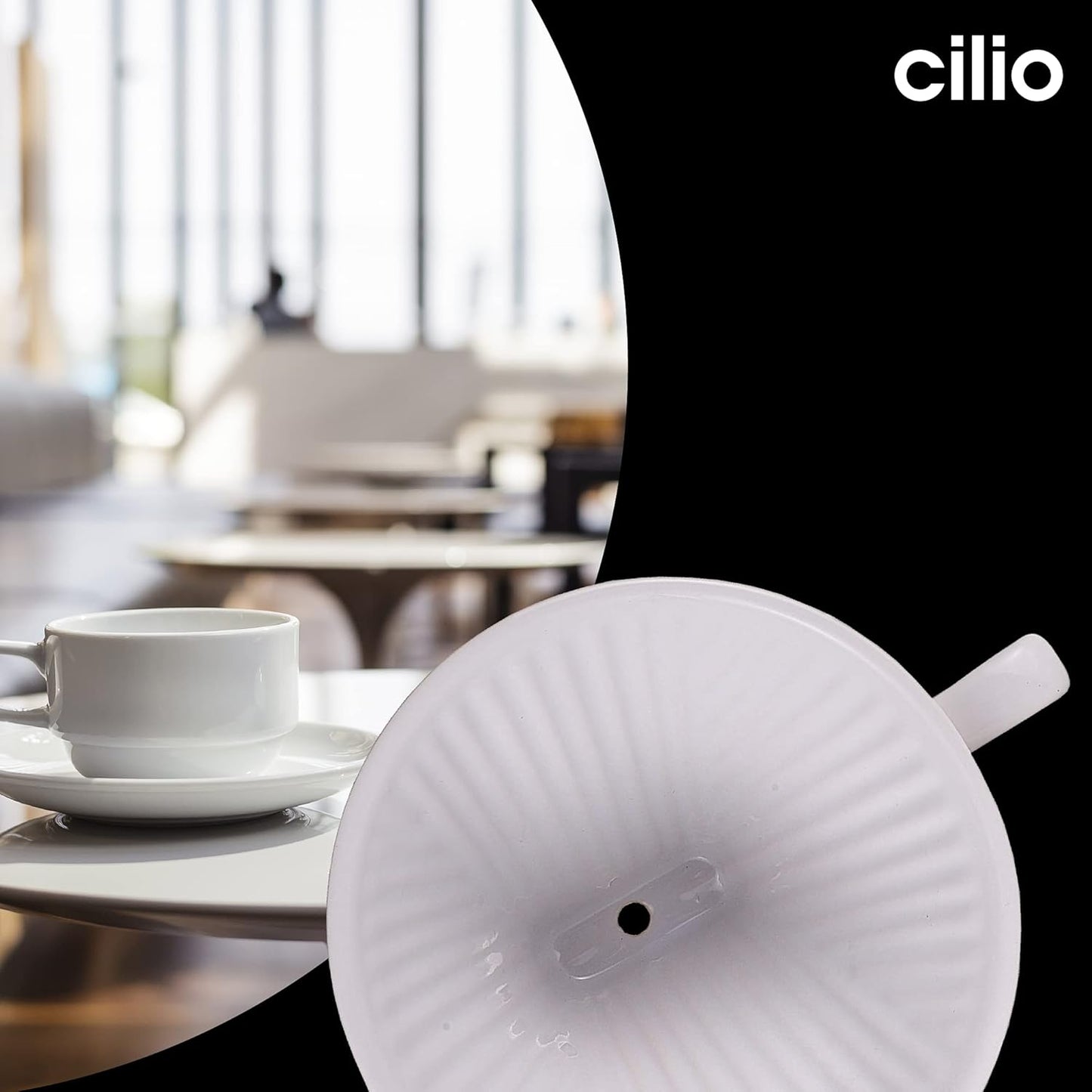 Cilio Porcelain Coffee Filter/Holder Pour-Over, 2/Small, White