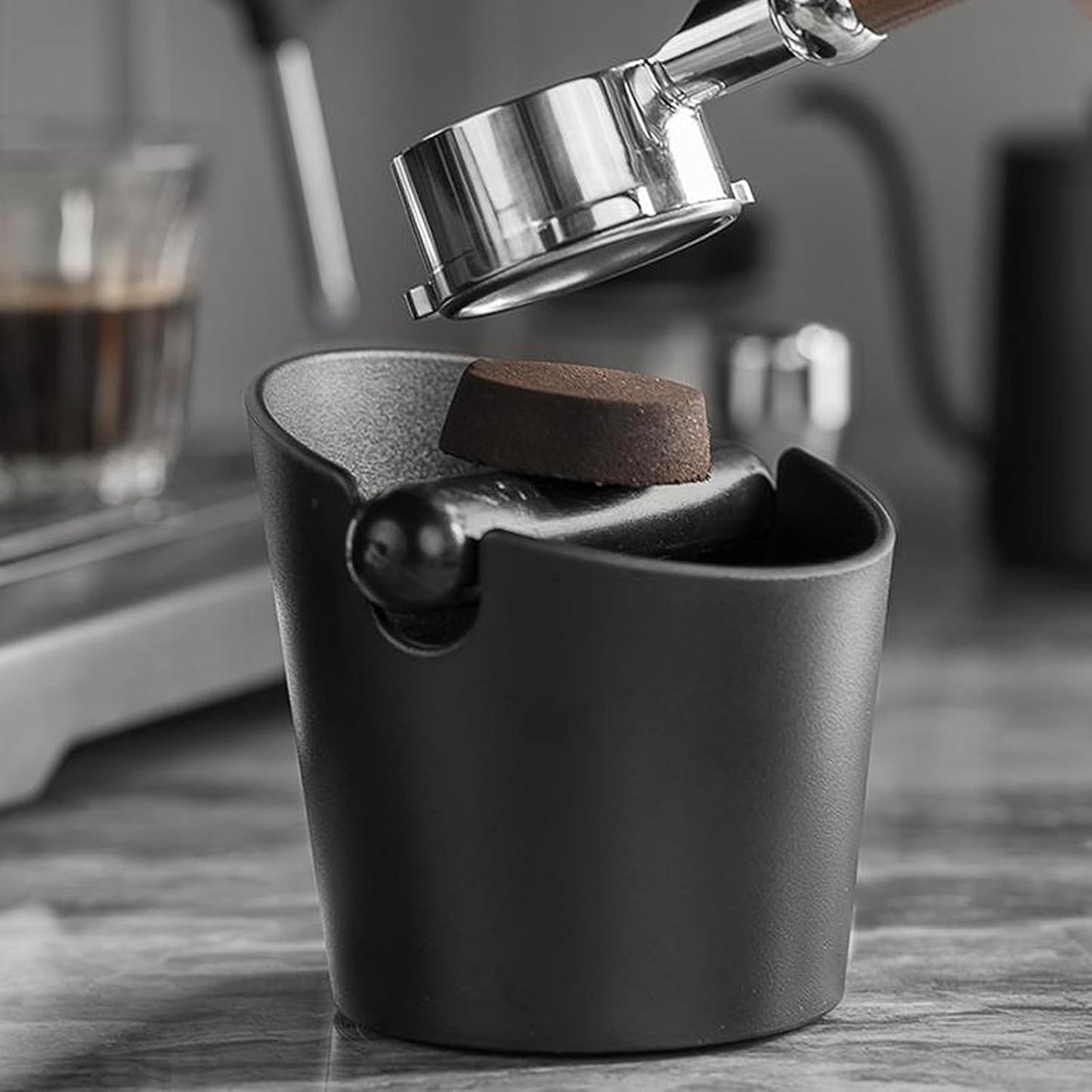 Coffee Knock Box,Espresso Knock Box Reliable Barista Tools,Espresso Dumpster with Removable Knock Lever and Non-Slip Base,for Barista Bar Shop Worktop