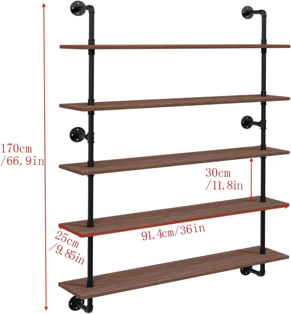 Floating Shelves for Wall Living Room Shelves Bookshelf Industrial Pipe Shelving Shelf Real Wood Planks 36 inch Rustic Wall Shelves Hanging Bookshelves Farmhouse Kitchen Bar Shelving