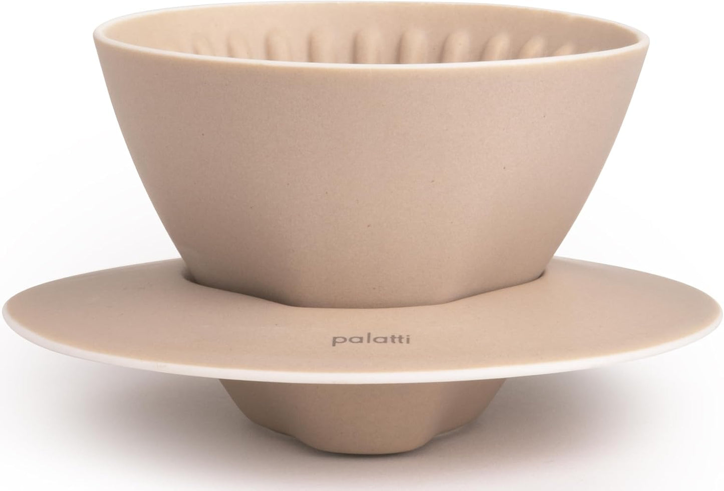 palatti Terra Porcelain Pour Over Coffee Dripper, Ceramic Pour Over Coffee Maker, Adapt to 102 or #2 Trapezoid Cone Filters, Slower Flow Rate, Interchangeable Wall and Base, 1-4 cups