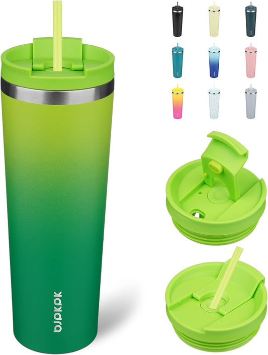 BJPKPK 30oz Tumbler With lid And Straw Stainless Steel Travel Coffee Mug Insulated Tumblers Cups,Bamboo Grove