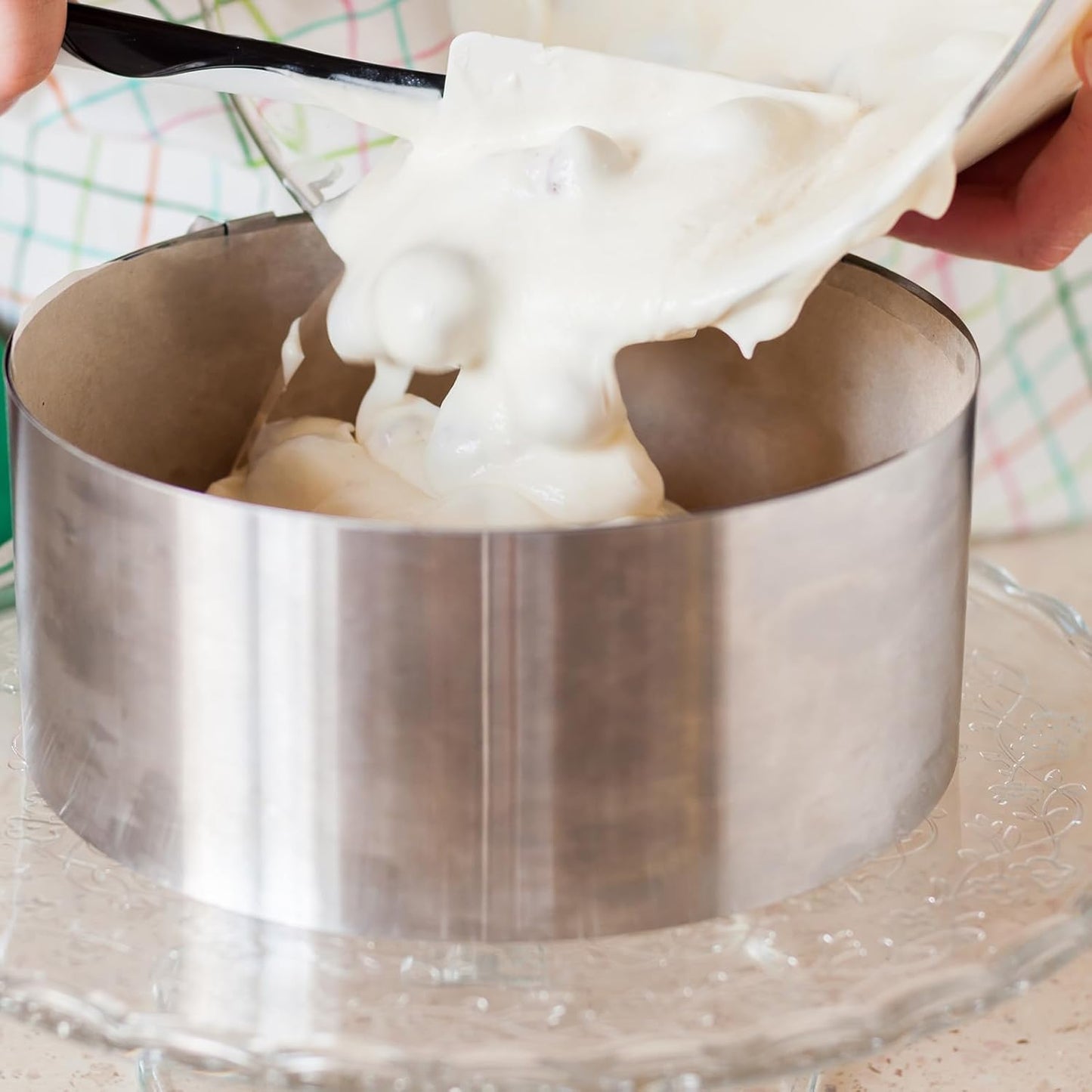 HARFINGTON Round Cake Ring 3 x 2 Inch Seamless Stainless Steel Pastry Mousse Dessert Ring Mirror Coating for Baking Cooking Making Tool