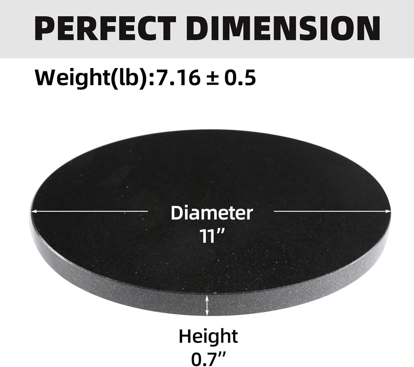 Koville African Natural Marble Cutting Board for Kitchen, 11inch Round Hand Crafted Marble Slab for Cheese, Charcuterie, Pastry Board - Wedding Gift, House Warming Gift(Zimbabwe Black)