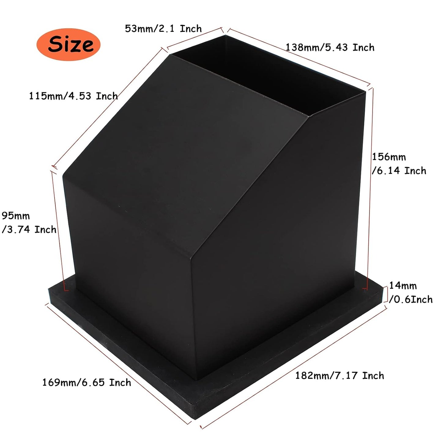 Espresso Coffee Ground Knock Box Chute, Built-in Desktop Waste Bucket, Stainless Steel Bottomless Knocking Residue Box (Trapezoid)