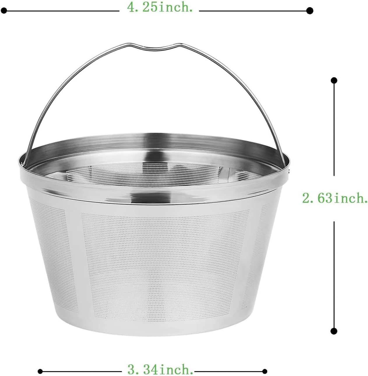 Basket Style permanent Coffee Filter fits for mr coffee Cuisinart Coffee Makers and Brewers Reusable stainless steel Basket style Coffee Filter