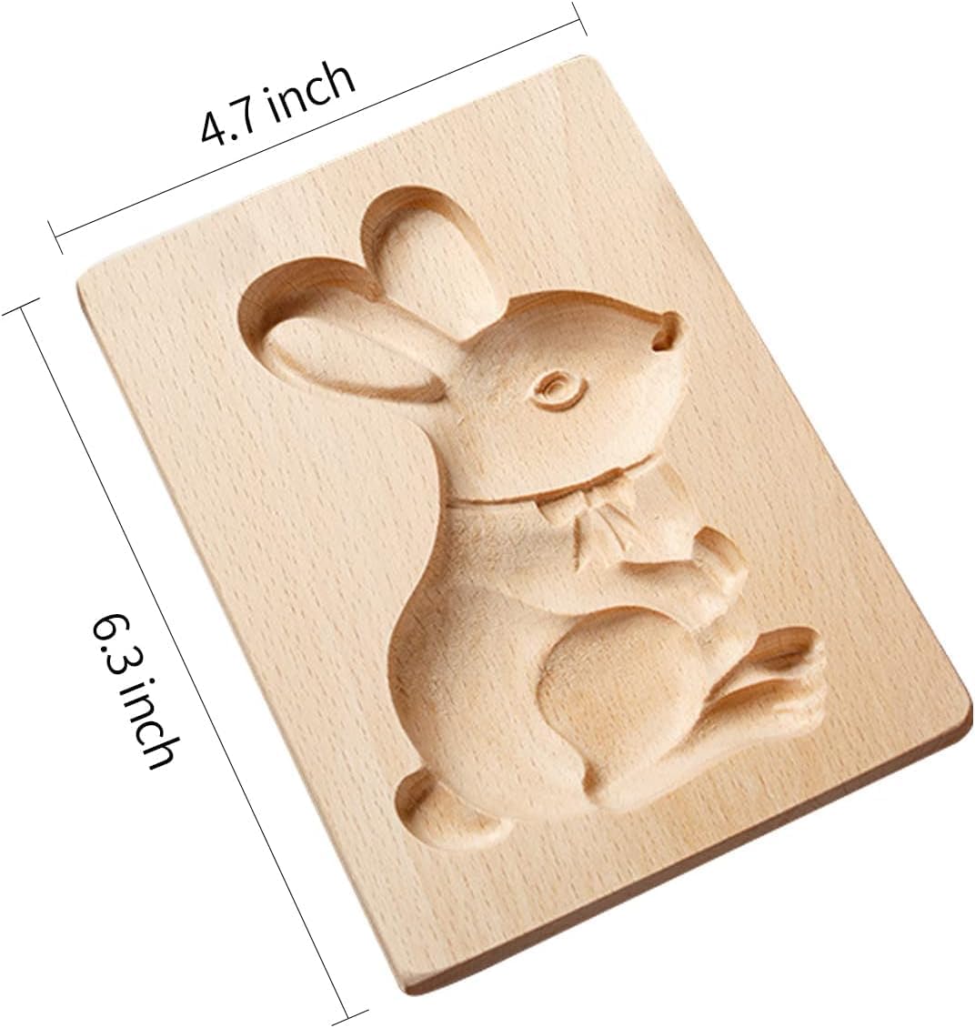 Wooden Cookie Biscuit Mold, 3D Baking Mold, Embossing Craft Decorating Baking Tool, Suitable for Halloween Thanksgiving Christmas Kitchen DIY (Stand Rabbit)