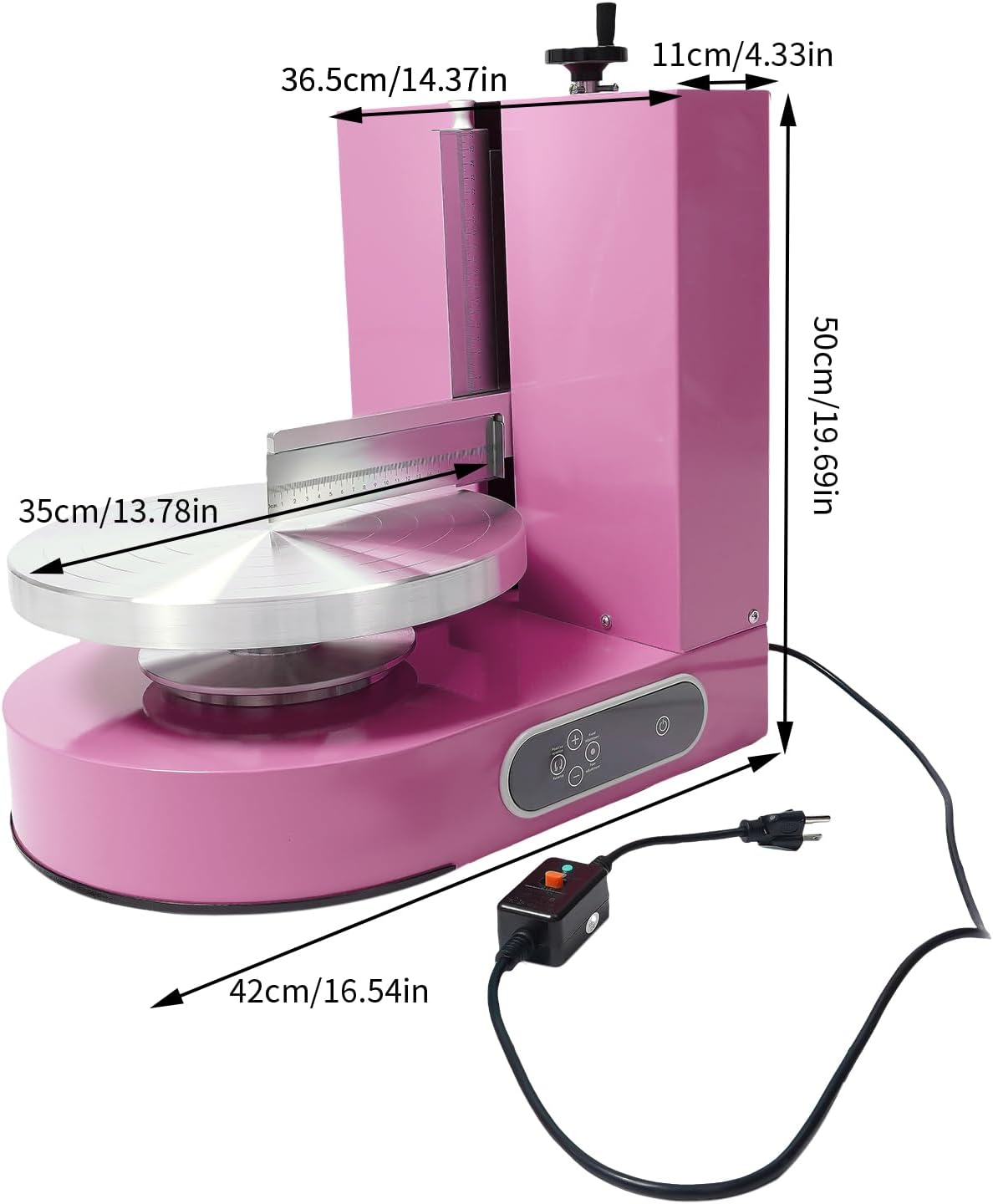 Cake Decorating Machine, Electric Birthday Cake Cream Smooth Coating Decoration Machine, Cake Smoother Icing Machine,Cake Cream Spatula Machine for 4-12inch Cake (Pink)