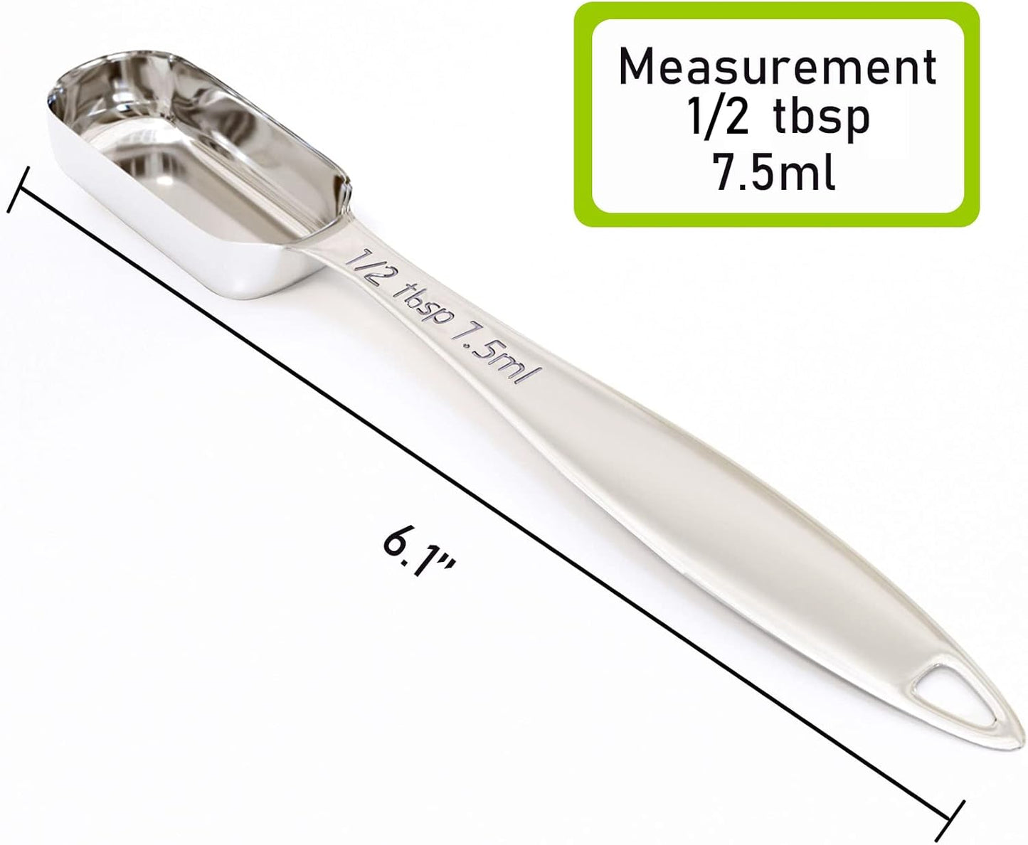 1PCS 1/2Tablespoon (1.5tsp, 7.5ml) Single Measuring Spoon, Individual Stainless Steel Long Handle Measure Teaspoon Only