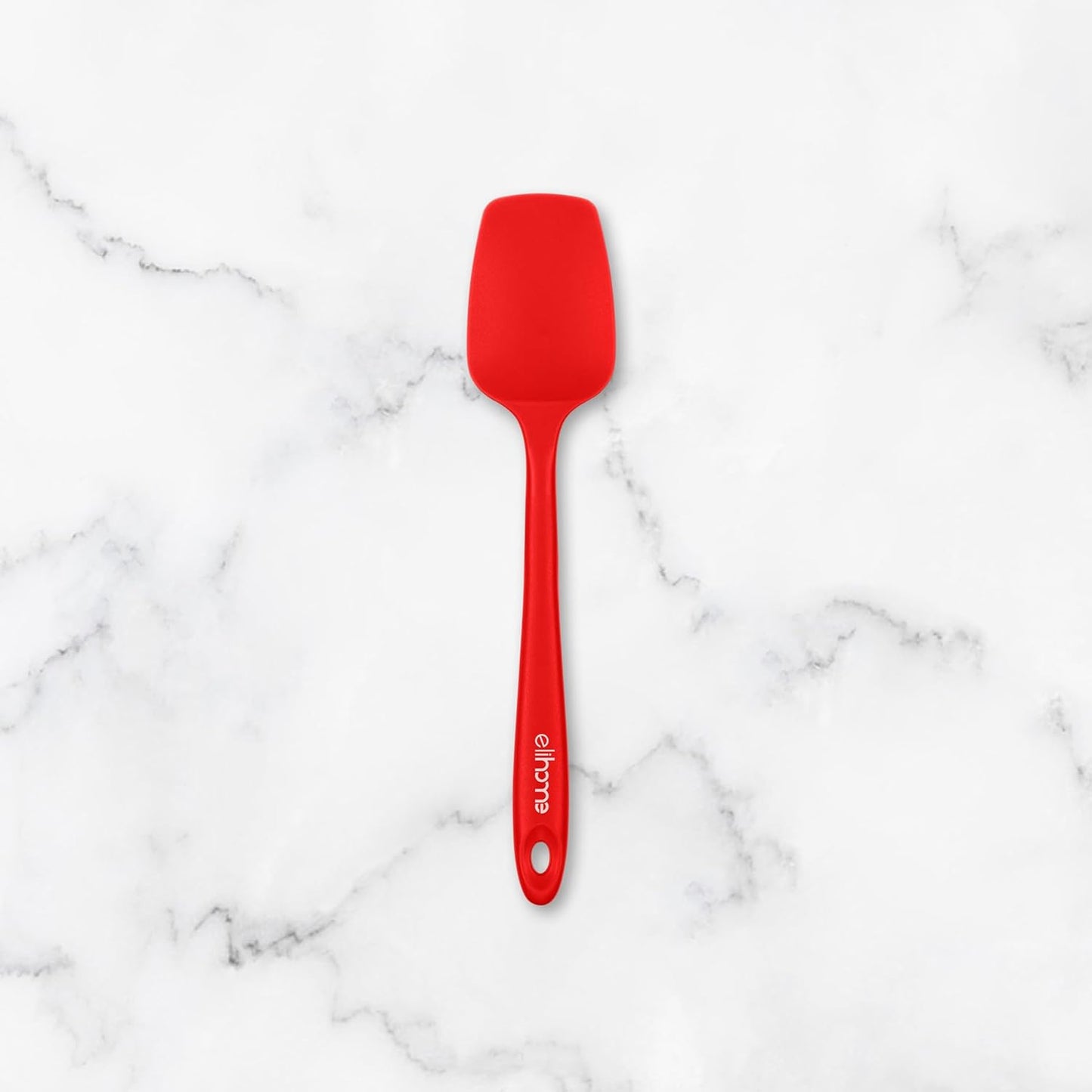 Elihome Mini Silicone Spoonula - Non-Stick Heat Resistant Silicone Scraper Spatula for Mixing, Serving, Scraping, Stirring, and More, 8.75 Inch, Red