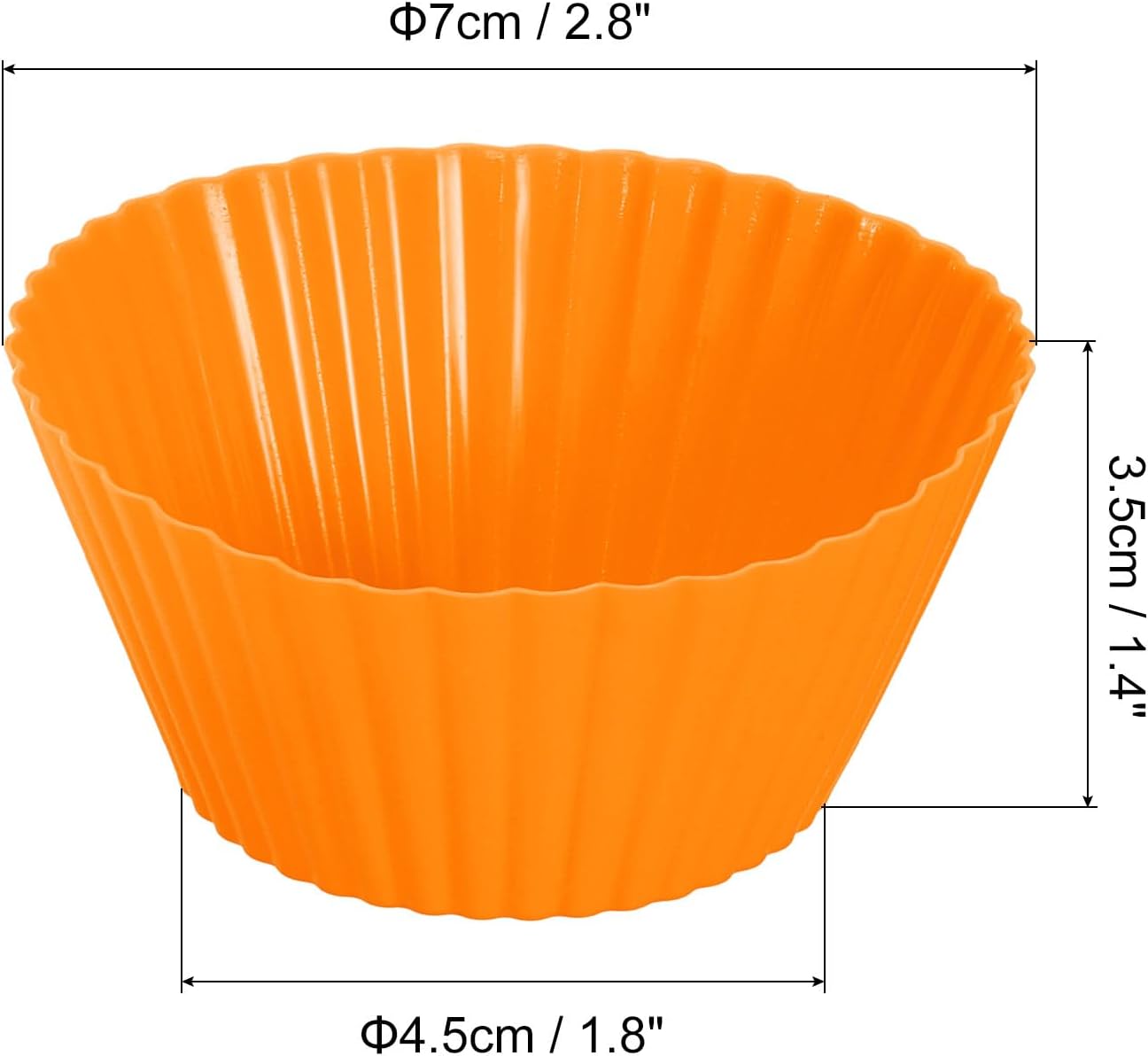 uxcell 36Pcs Silicone Cupcake Liners, Non-Stick Baking Cups, for Cooking Eggs, Baking Muffins and Make a Cake(Orange)