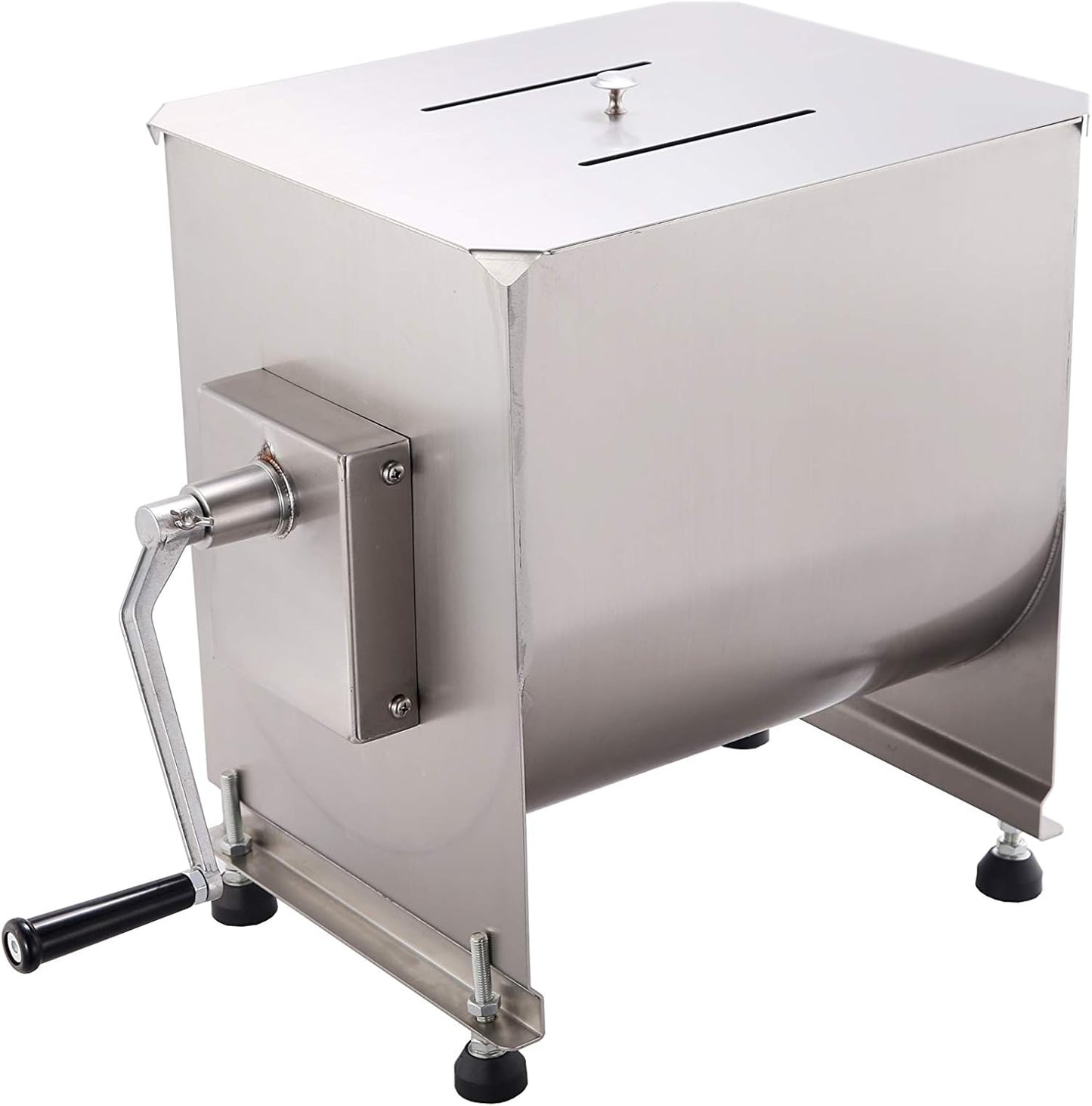 CMI Commercial Stainless Steel Manual Meat Mixers with lid,20Lb/10L Fixed Tank,(Mixing Maximum 15Lb for Meat),Sausage Mixer Machine Meat Processing Equipment