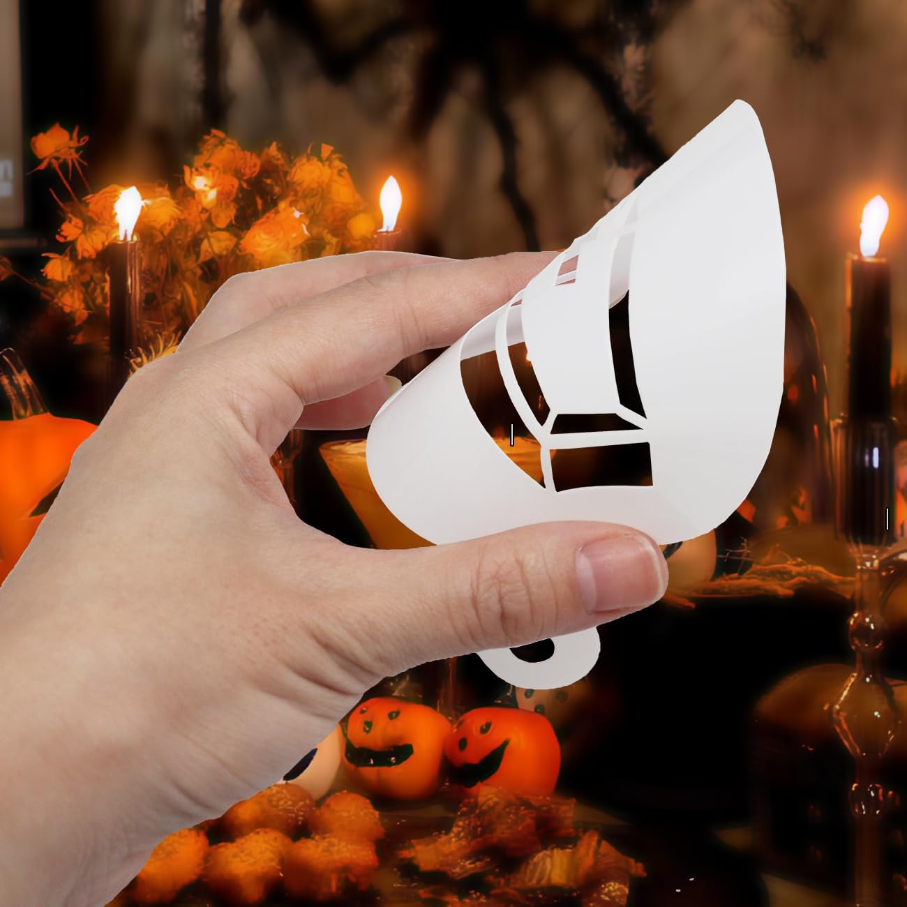 40 Pieces Halloween Cake Cookie Stencils 3.5in Reusable Pumpkin Templates Mold Tools for Cookies DIY Holiday Baking Painting Dessert Craft Coffee Decoration