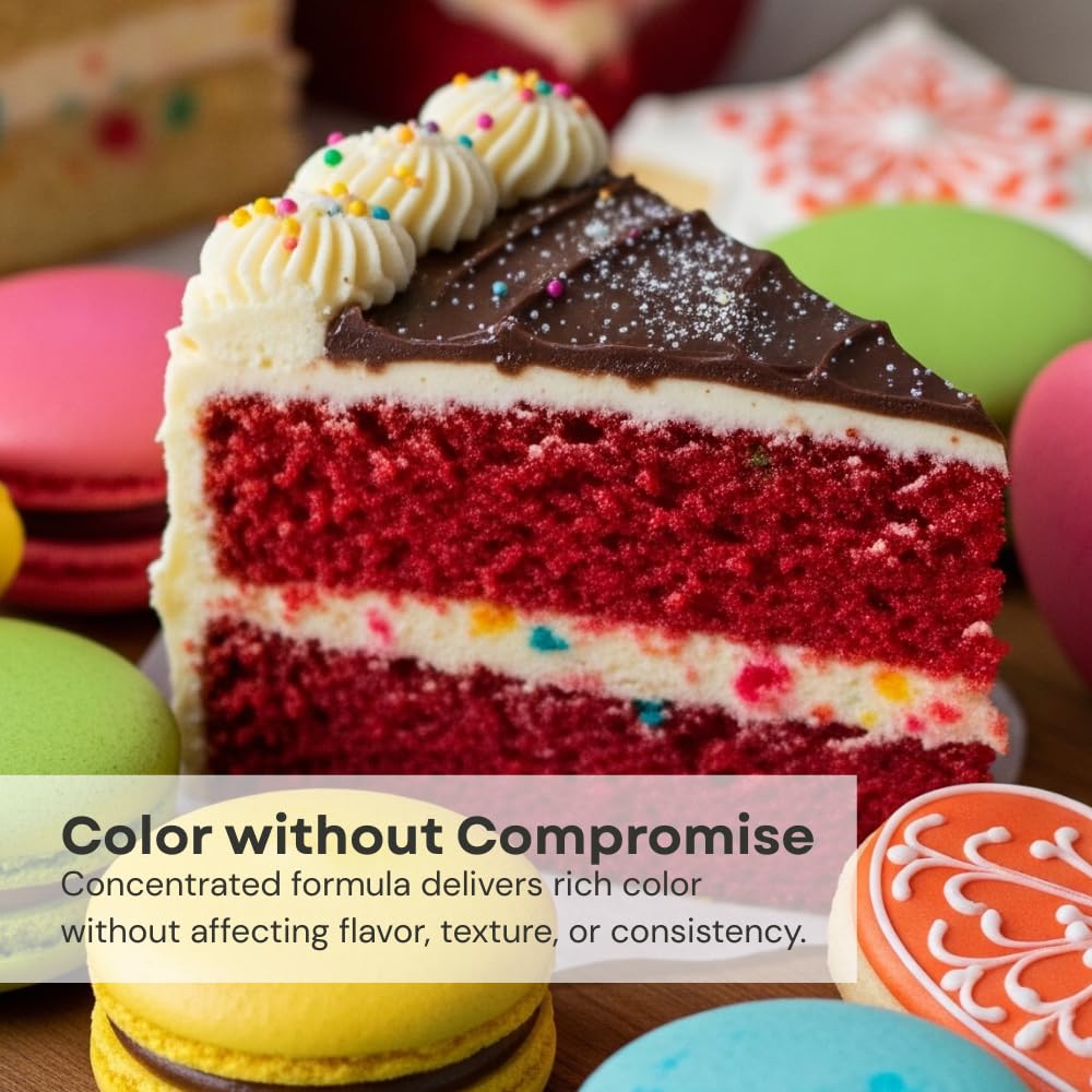 Chefmaster Xmas Red Liqua-Gel® Food Coloring | Vibrant Color | Professional-Grade Dye for Icing, Frosting, Fondant | Baking & Decorating | Fade-Resistant | Easy-to-Use | Made in USA | 2.3 oz