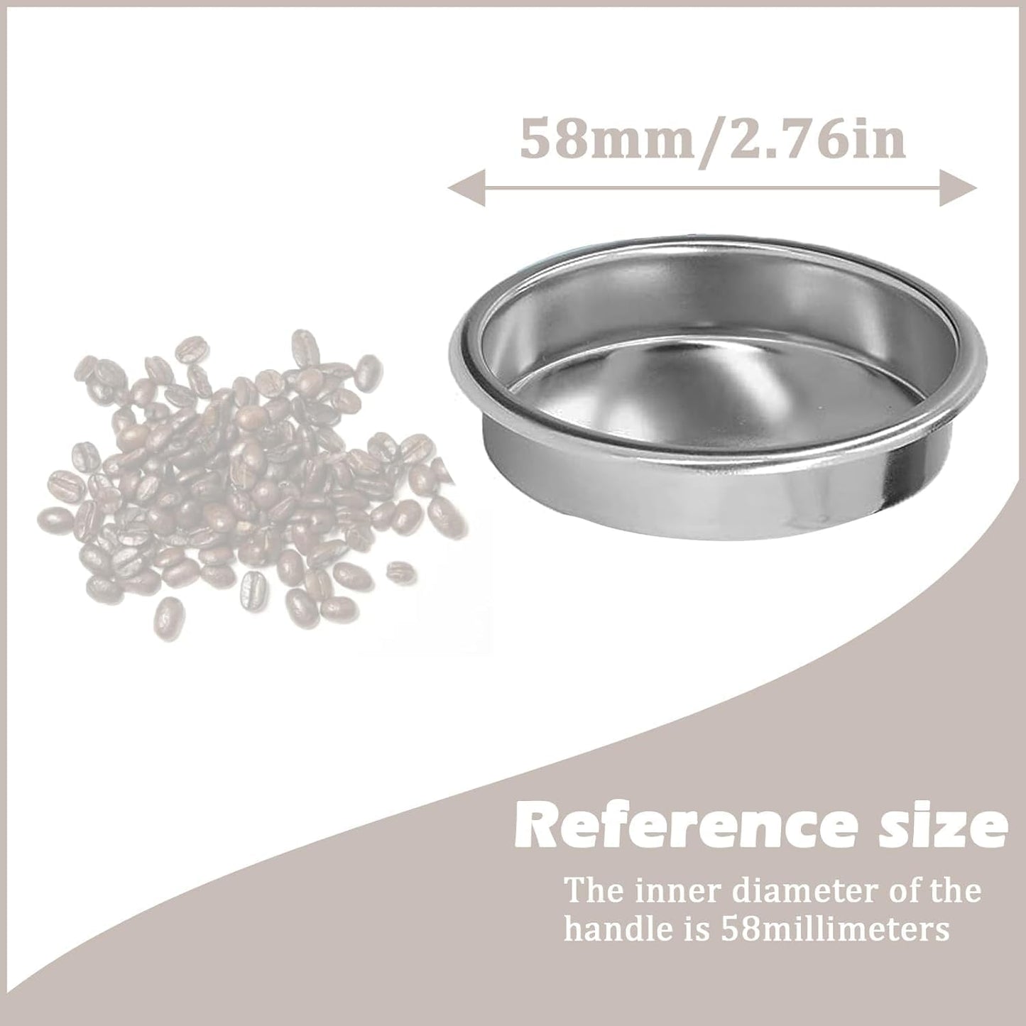 58mm Backflush Inser, Backflush Filter Espresso, Stainless Steel Back Flush Blind Filter Basket Fits for Breville Gaggia Classic and other Espresso Machines Espresso Cleaning Disc (1-Piece Set)