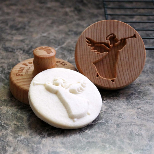 Wood Cookie Stamp, 2.5 Inch (Angel CS-091)