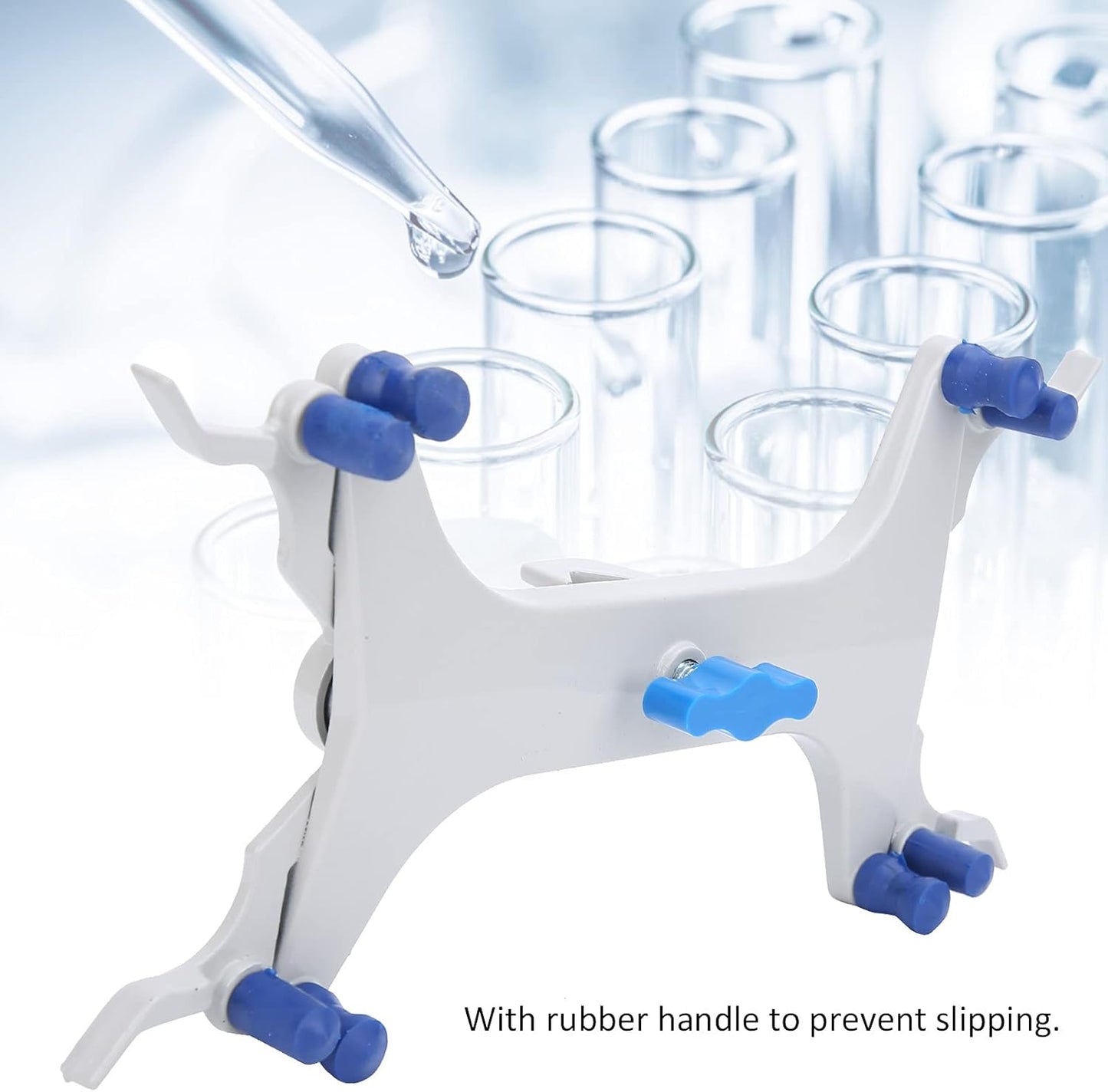 Aluminum Burette Clamp Accessory Dual Burette Aluminum Rubber Clip Holder Burette Clip Titration Stand Accessories Aluminum Butterfly Clip Titration Clip Buret Clamp