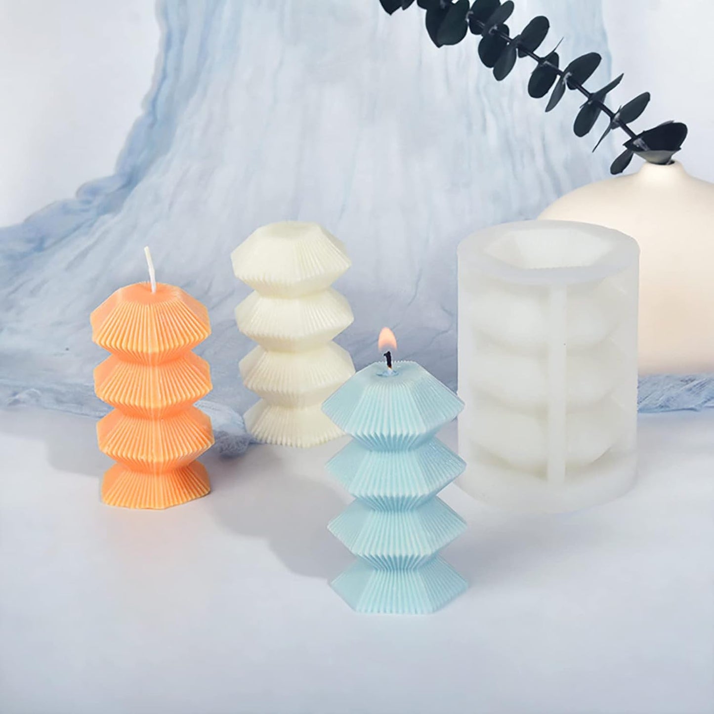 Flower Candle Mold - Cylinder & Irregular Shapes - 3D Silicone Mold for Resin Candle Making