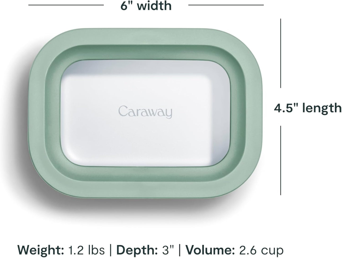Caraway 2pc Glass Food Storage Set - 2.6 Cup Food Containers (2) - Non-Toxic Ceramic-Coated Glass - Air Release Technology - Compact & Stackable Design - Mist