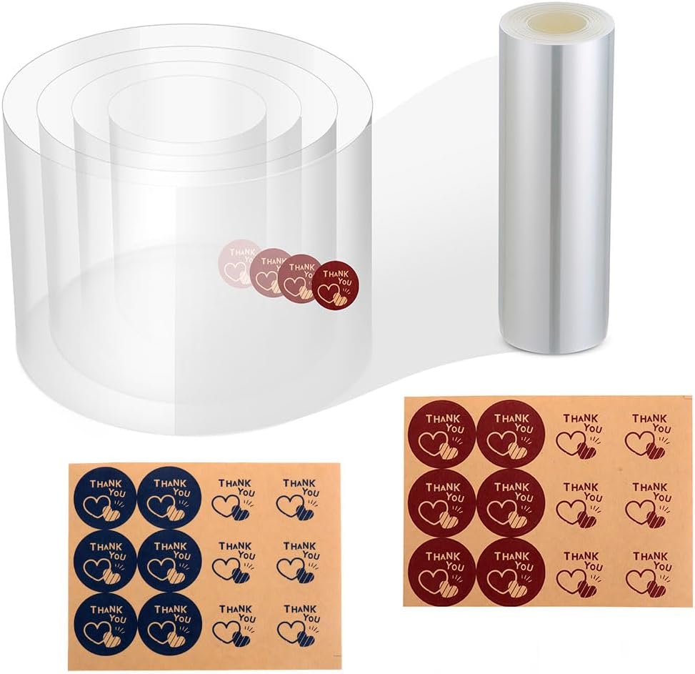 Cake Ring Extra High 15cm Acetate Cake Collar Set - Adjustable 6 to12Inch Stainless Steel Round Cake Mousse Molds Baking Ring with 6.3inchx394inch Clear Acetate Sheets Cake Roll for Pastry, Cake Decor