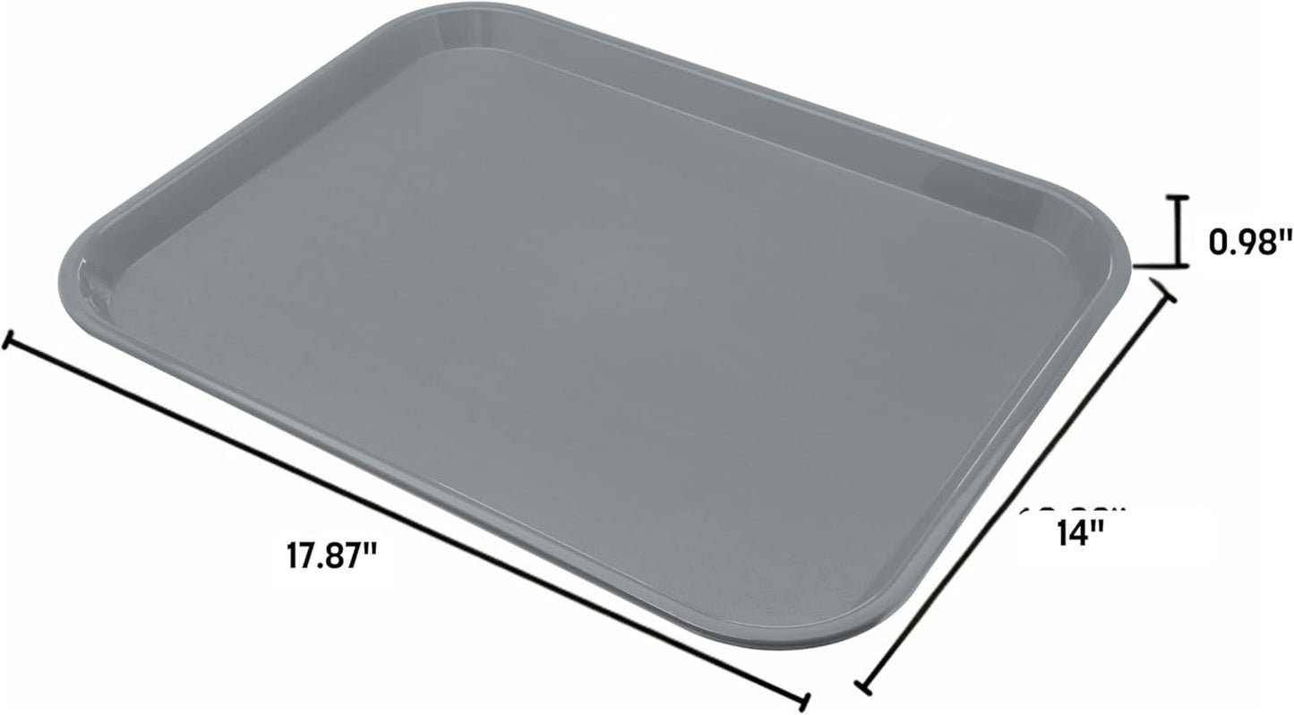Carlisle FoodService Products Cafe Fast Food Cafeteria Tray with Patterned Surface for Cafeterias, Fast Food, And Dining Room, Plastic, 17.87 X 14 X 0.98 Inches, Forest Green