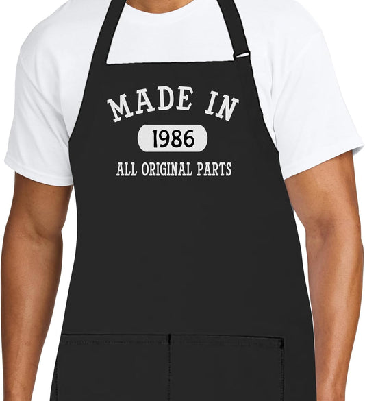 Personalized Chef Apron for Men, Custom Embroidered Design, Professional Kitchen Cooking BBQ Grilling for Dad, Decorated in USA