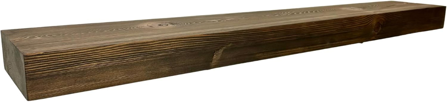 Modern Timber Craft Reclaimed Wood Floating Wall Shelf | Solid Rustic American Barnwood, Floating Shelf Brackets | 2.75" Thickness | 12" L x 5" D, Jacobean, Planed and Sanded, 3 Pack