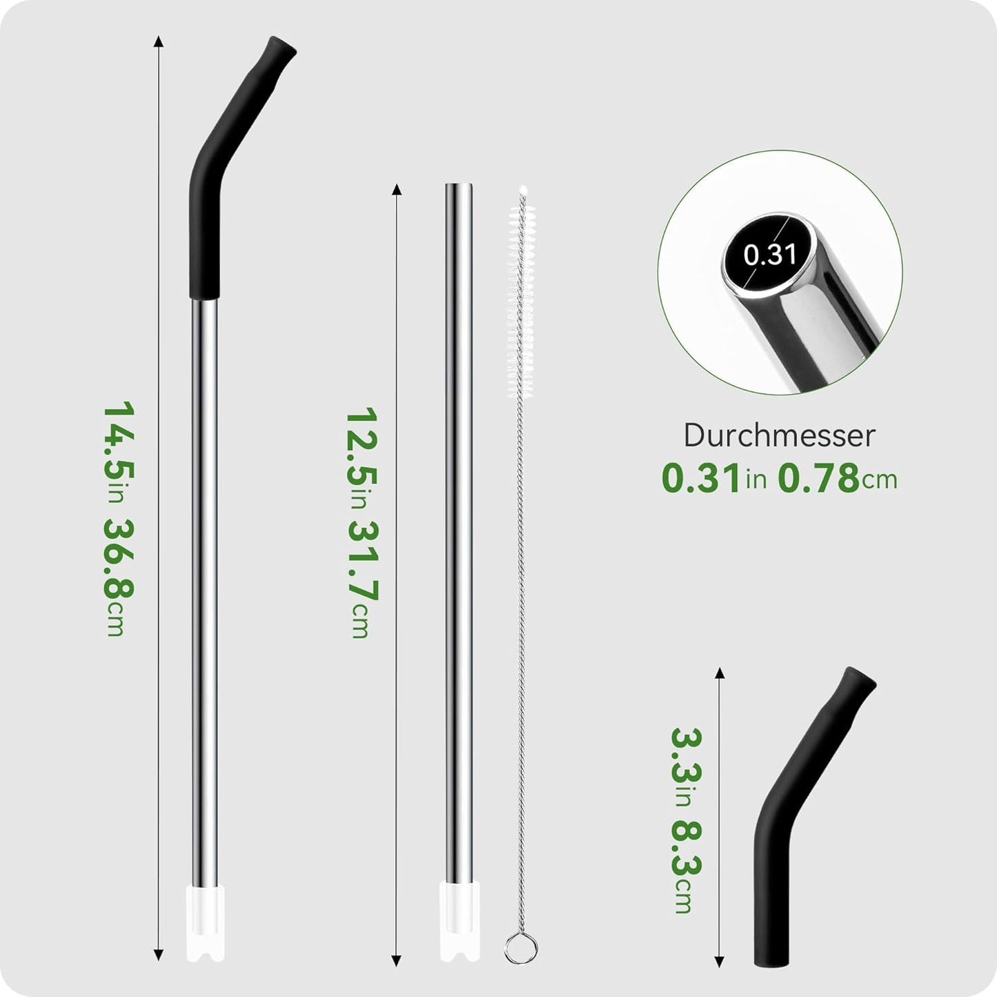 Snowfall Metal Straw for Stanley 40 OZ Tumbler, Long Reusable Stainless Steel Replacement Straws with Silicone Tip for Simple Modern 40 OZ Tumbler (Light Pink)