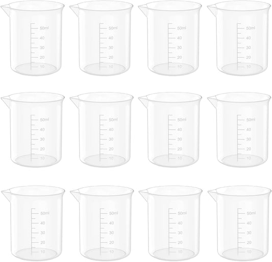 17 Oz Transparent Lab Measuring Cup, 500ml Plastic Beaker Cups, for Science Experiment, Liquid Measuring, 12 Pcs