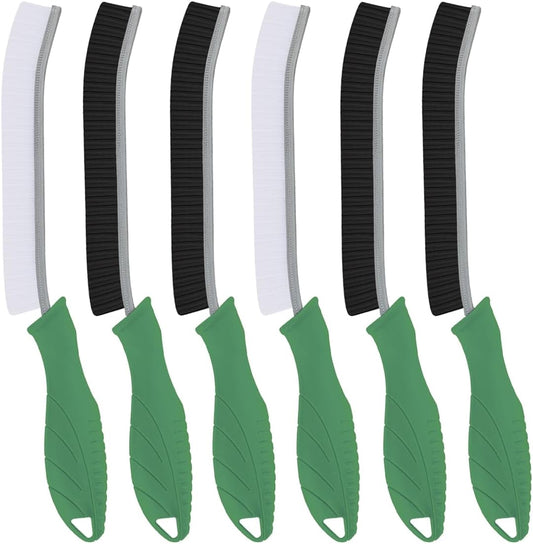 Hard Bristle Crevice Cleaning Brush-Thin Gap Scrub Brush, Small Cleaning Brush, Grout Brush, Kitchen Brush, Cleaning Tools for Toilet, Bathroom, Sink, Home, Household, Window (6, Green)