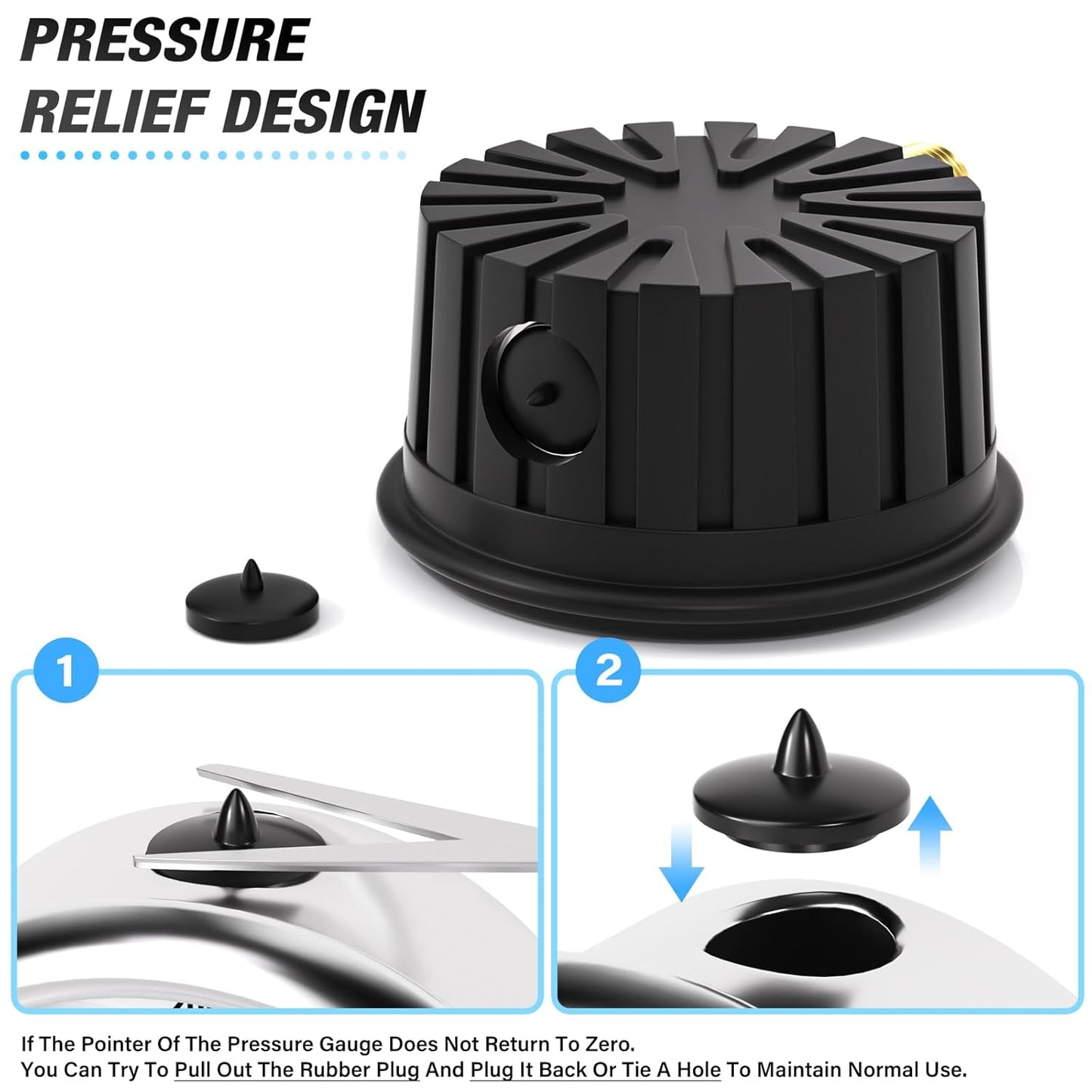 MEANLIN MEASURE 0~100Psi Stainless Steel Liquid Filled Pressure Gauge 1/4" NPT 2.5" FACE DIAL with Rubber Protective Sleeve, Lower Mount