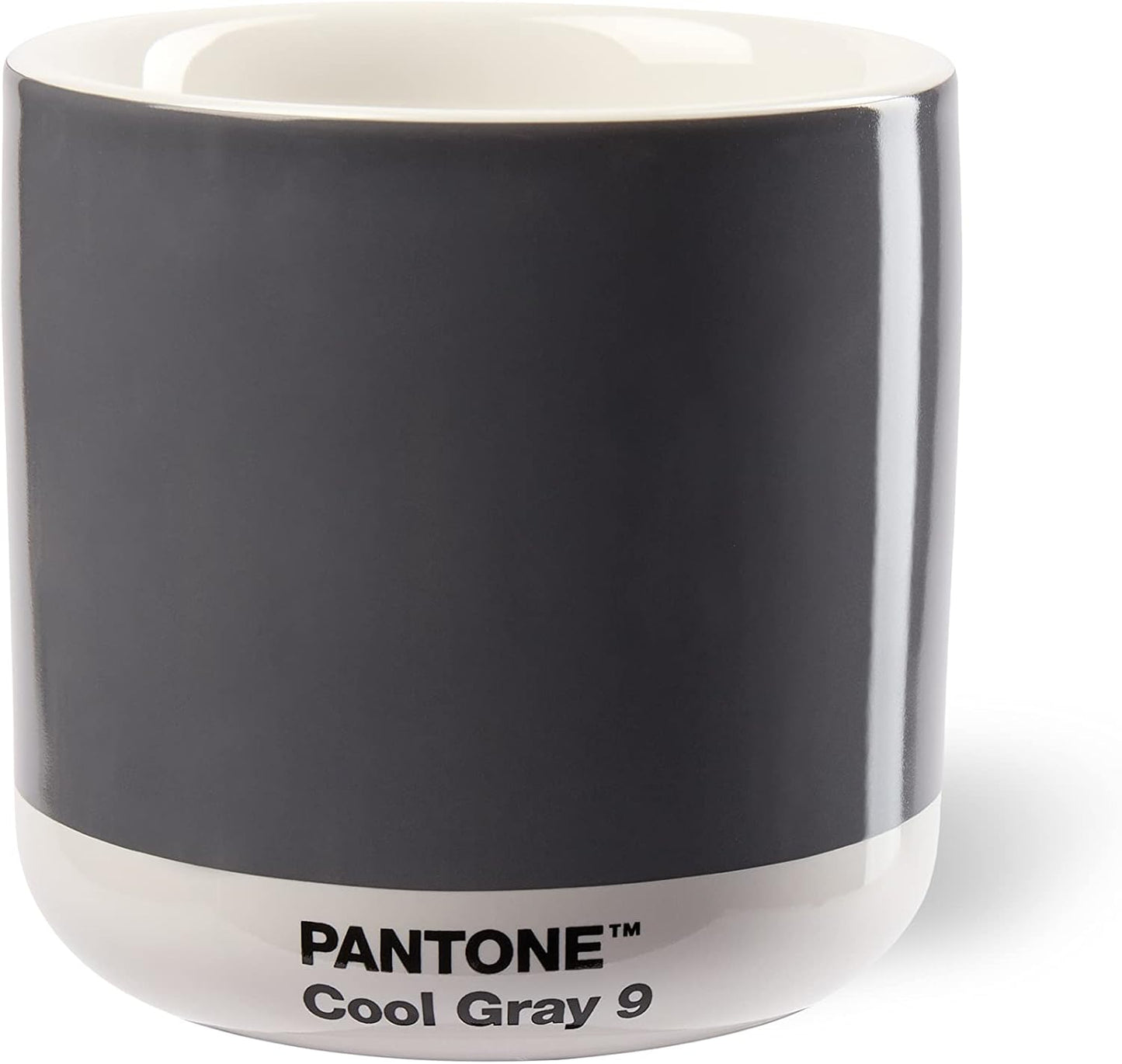 Copenhagen Design Pantone Latte Cup - Double Wall Thermo - Cappuccino Handleless Mug - 7.44oz/220ml, Cool Grey 9