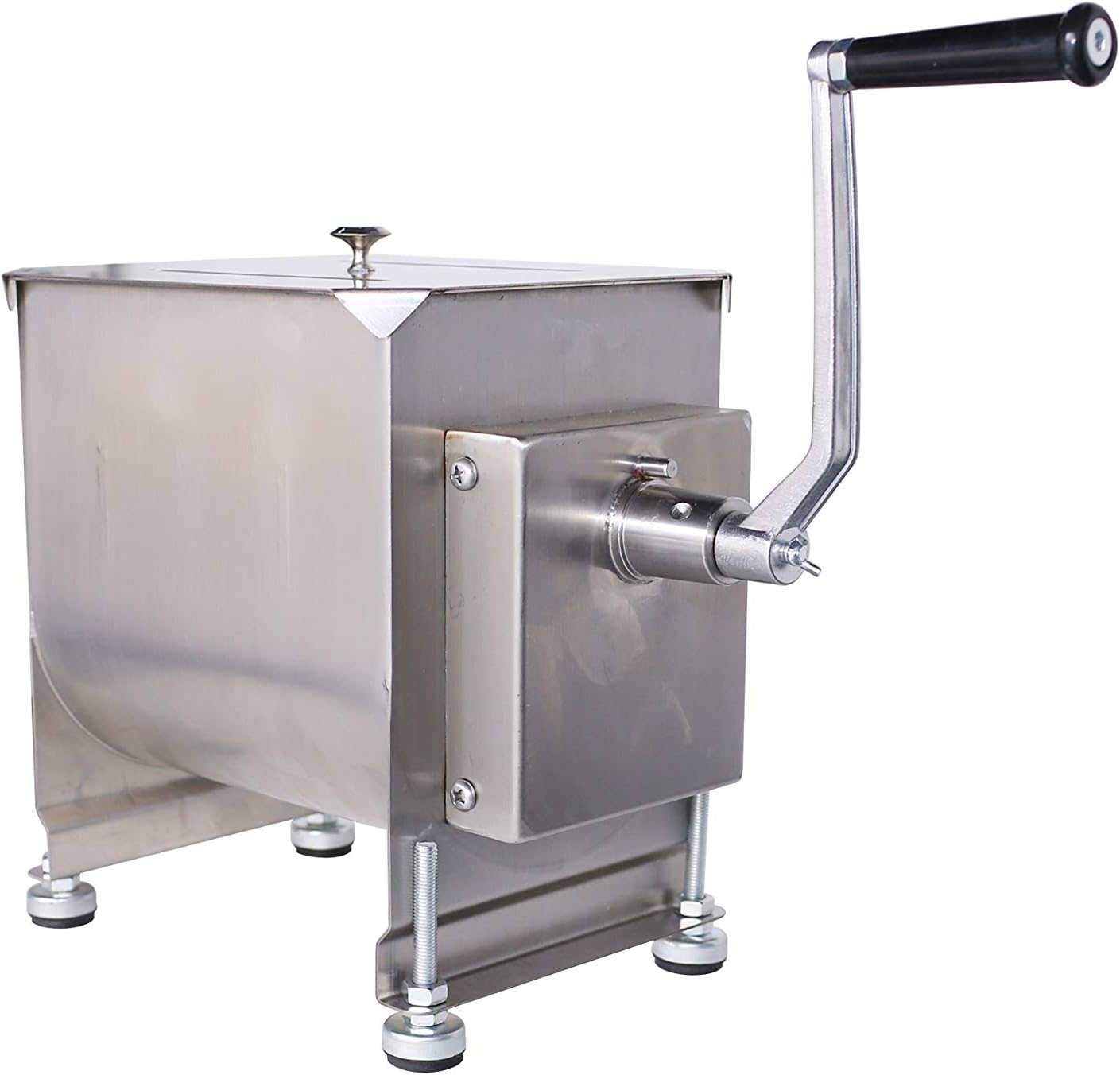 CMI Commercial Tilting Mixer Stainless Steel Manual Meat Mixers with Lid, 20Lb/10L Tilt Tank,(Mixing Maximum 15Lb for Meat),Sausage Mixer Machine Meat Processing Equipment